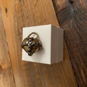 Necklace pendent from Waxing Poetic. Puff heart with studded cross.